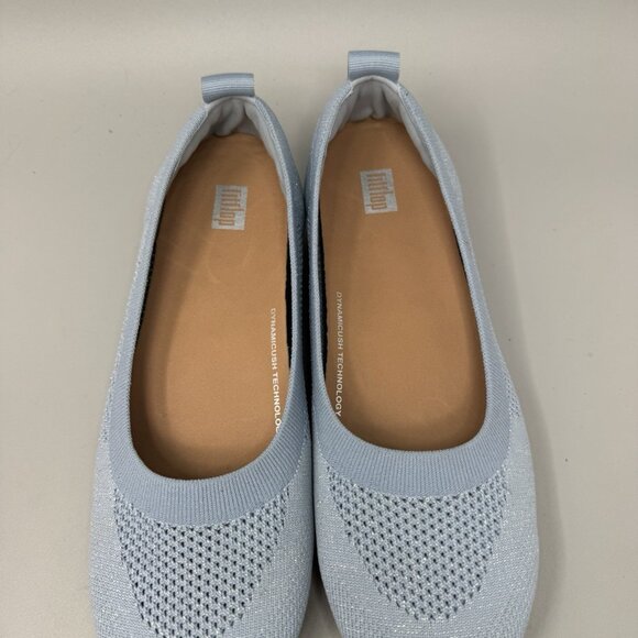 Fit Flop Allegro Knit Blue Ballet Flats Round Toe Slip On Comfort Shoe Women’s 9 - Picture 5 of 8